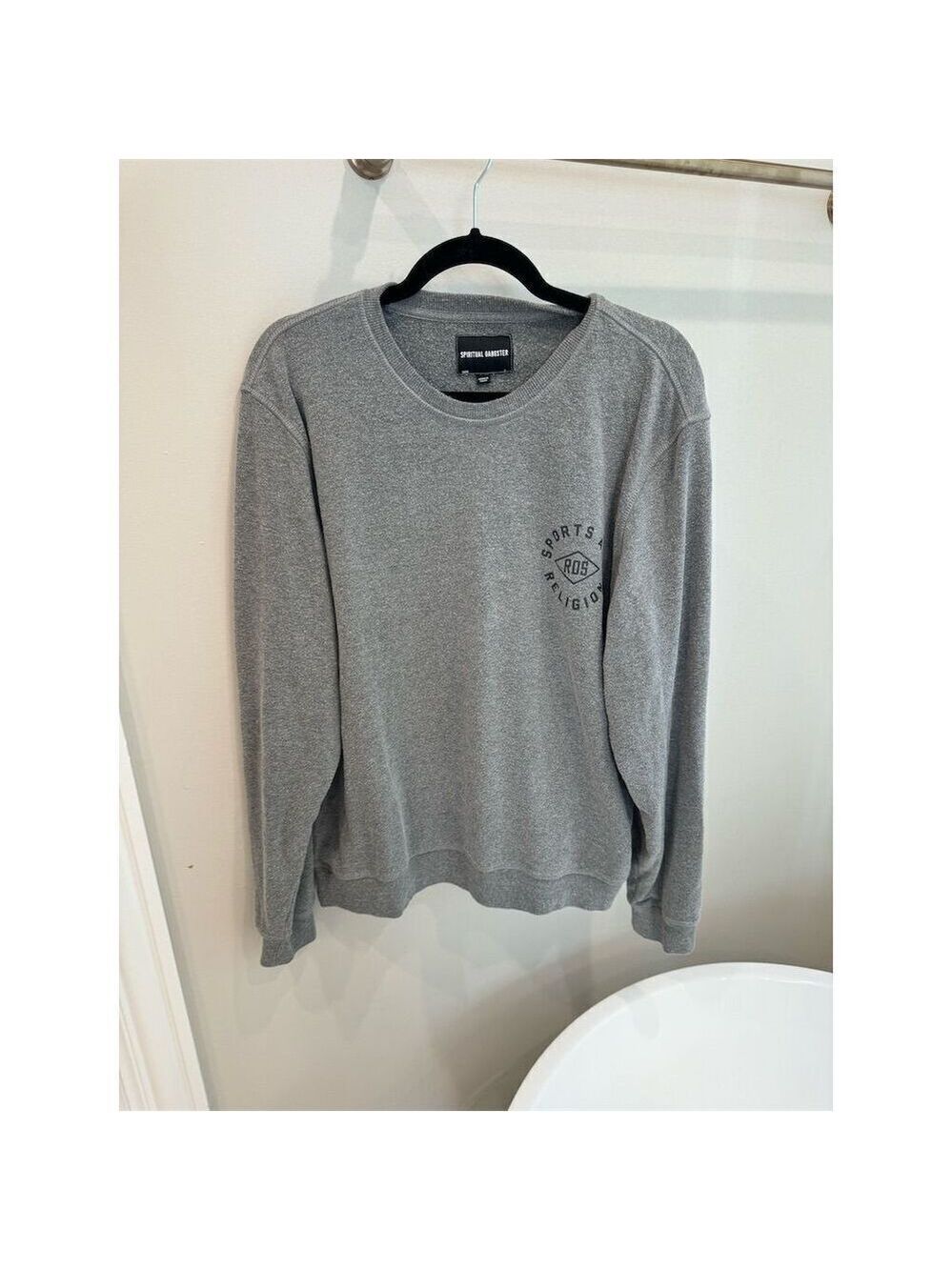 Religion of Sports X Spiritual Gangster Gray Sweatshirt Unisex L Pullover